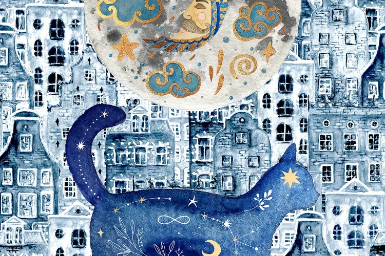 The Midnight Cat Spirit by Page Turner wall art