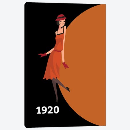 Art Deco 1920 With Gatsby Flapper Girl Canvas Print #DHV37} by Design Harvest Canvas Artwork