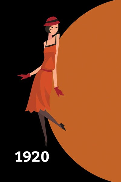 Art Deco: Art Deco 1920 With Gatsby Flapper Girl by Page Turner