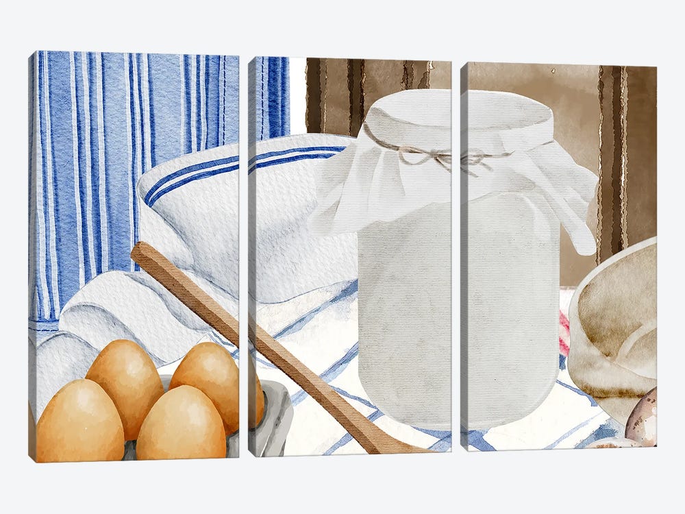 Preparing To Cook by Page Turner 3-piece Canvas Print