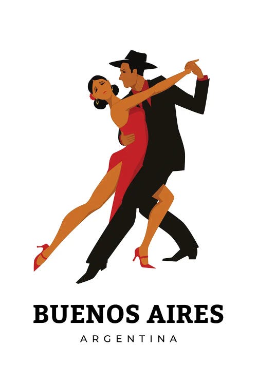 Art Deco Tango Dances Of Buenos Aires Argentina by Page Turner wall art