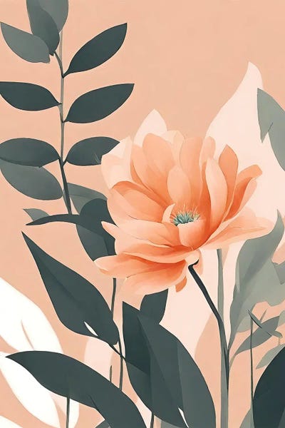 Peach Botanicals by Page Turner acrylic art print