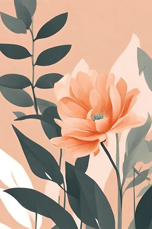 Peach Botanicals by Page Turner wall art