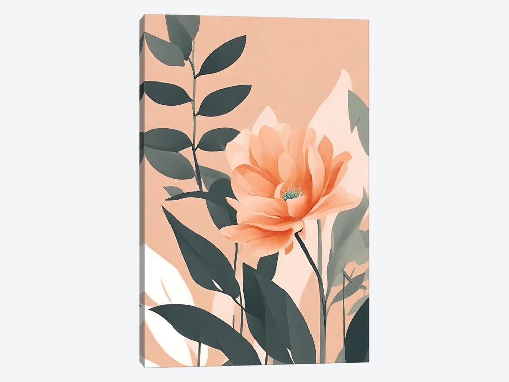 Peach Botanicals by Page Turner 1-piece Canvas Wall Art