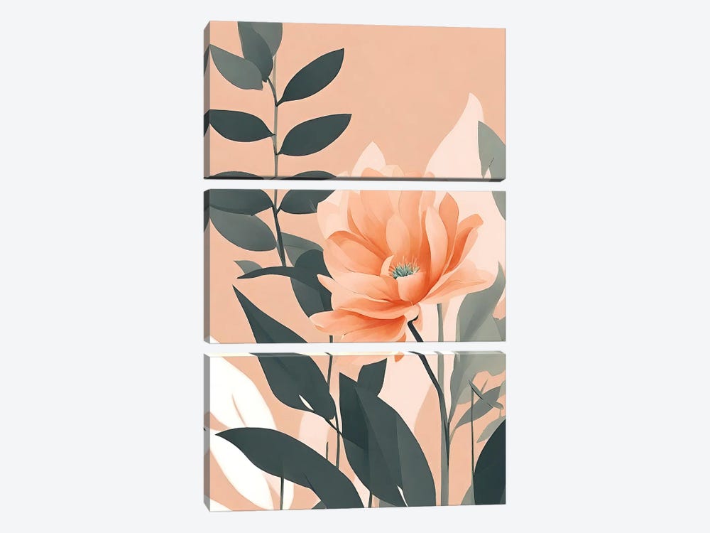 Peach Botanicals by Page Turner 3-piece Canvas Wall Art