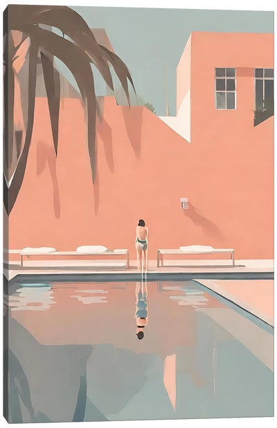California Canvas Art Print - Swimming Art