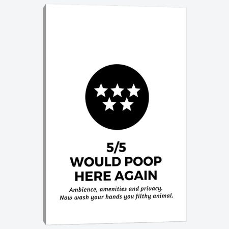 Five Star Bathroom Review And Wash Your Hands Canvas Print #DHV42} by Design Harvest Canvas Artwork