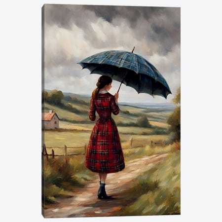 A Rainy Day Walk Canvas Print #DHV460} by Page Turner Art Print