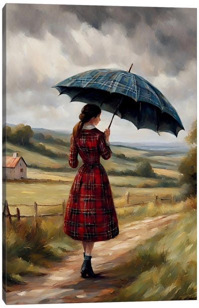 A Rainy Day Walk Canvas Art Print - Page Turner