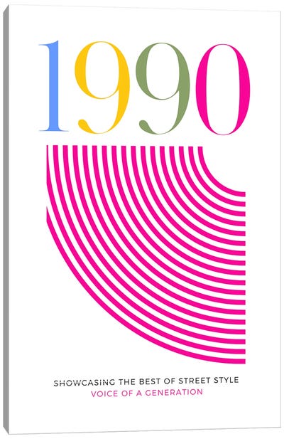 1990s Neon Poster Canvas Art Print - Page Turner