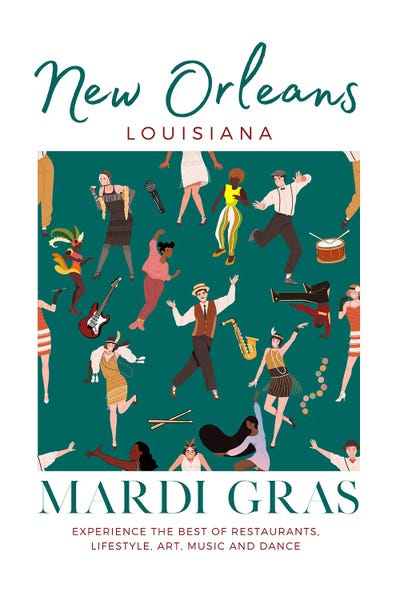 New Orleans Mardi Gras by Page Turner art print