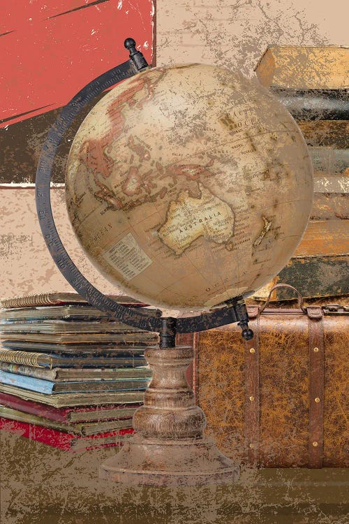 Dark Academia Atlas Globe