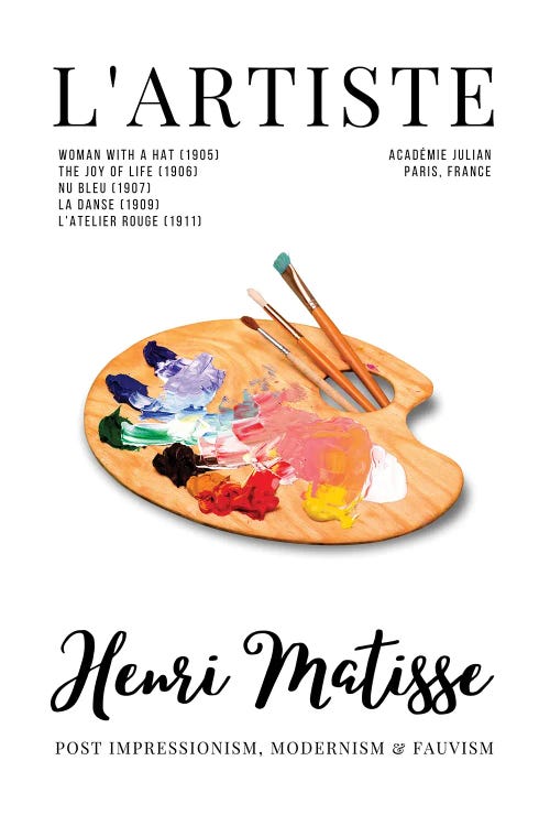 L'Artiste French Art Magazine Cover Design With Matisse And Palette by Page Turner wall art