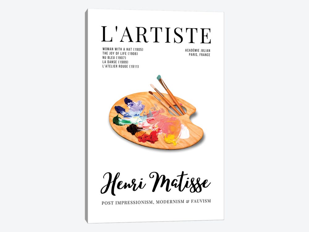 L'Artiste French Art Magazine Cover Design With Matisse And Palette by Page Turner 1-piece Art Print