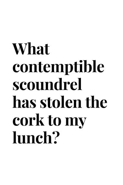 Contemptible Scoundrel Wine Cork And Bar Quote