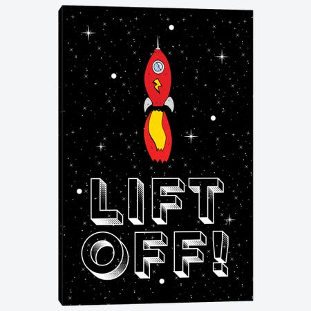 Lift Off! Space Rocket Blast Off Canvas Print #DHV56} by Design Harvest Canvas Wall Art