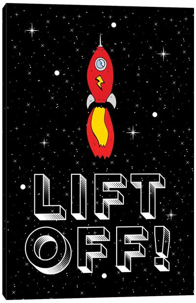 Lift Off! Space Rocket Blast Off Canvas Art Print - Page Turner