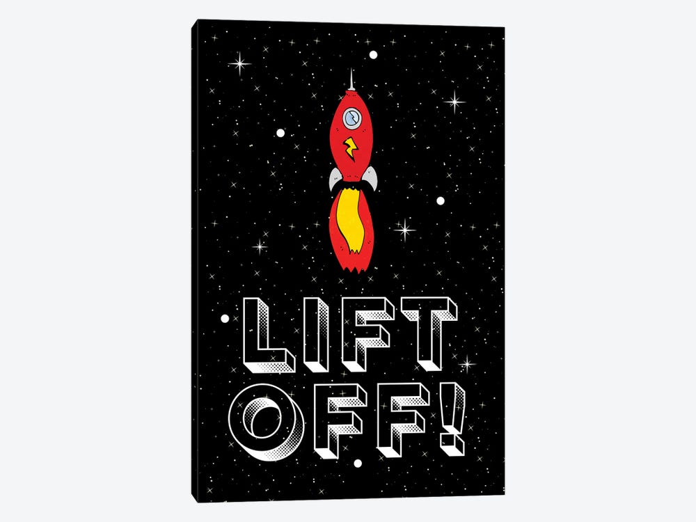 Lift Off! Space Rocket Blast Off by Page Turner 1-piece Canvas Art