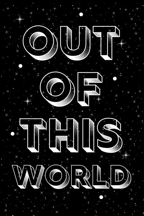 Out Of This World Quote On Space Background by Page Turner wall art