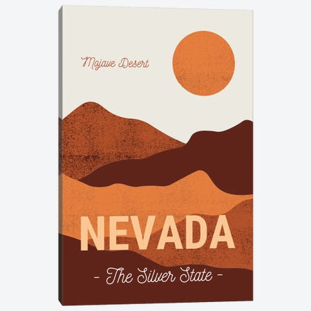 Nevada And Mojave Desert Vintage Travel Canvas Print #DHV5} by Page Turner Canvas Art