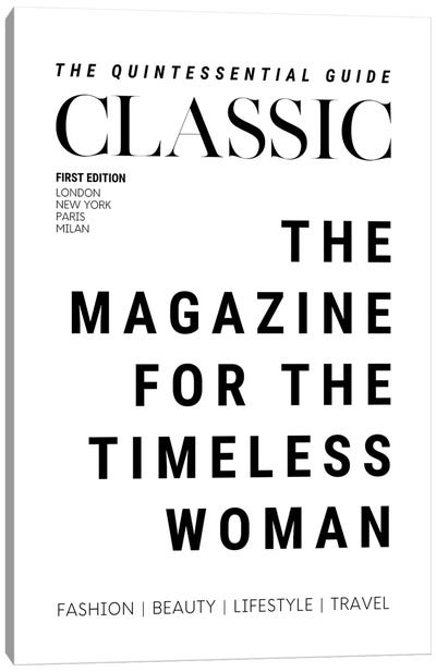 The Classic Woman'S Magazine Cover For The Timeless Woman Canvas Art Print - Page Turner