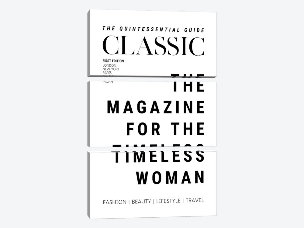 The Classic Woman'S Magazine Cover For The Timeless Woman by Page Turner 3-piece Canvas Wall Art