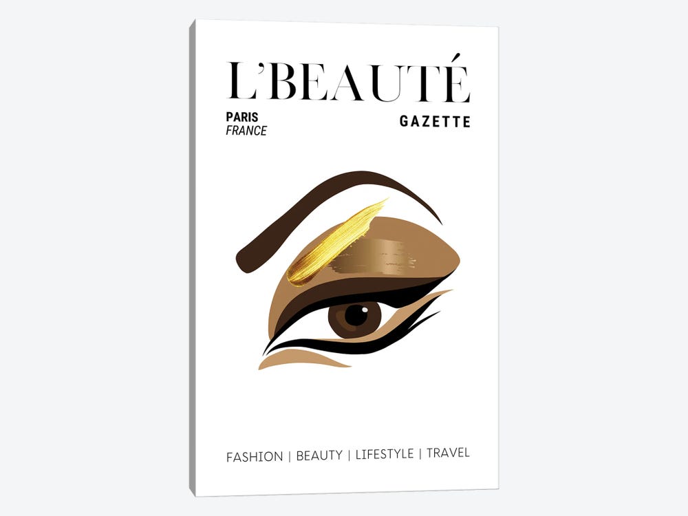 L'Beaute French Beauty Magazine Cover With Golden Eyeshadow And Makeup by Page Turner 1-piece Canvas Art Print