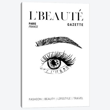 L'Beaute French Beauty Magazine Cover With Eyebrows And Eyelashes Canvas Print #DHV67} by Page Turner Art Print