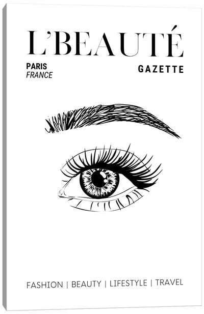 L'Beaute French Beauty Magazine Cover With Eyebrows And Eyelashes Canvas Art Print - Page Turner