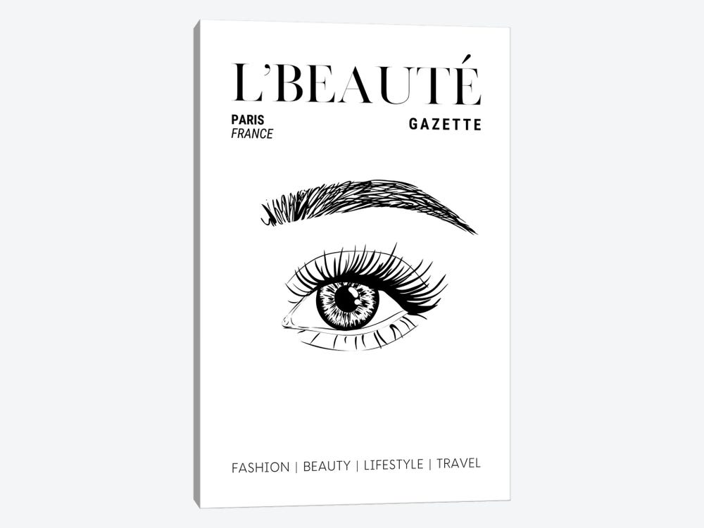L'Beaute French Beauty Magazine Cover With Eyebrows And Eyelashes by Page Turner 1-piece Canvas Art