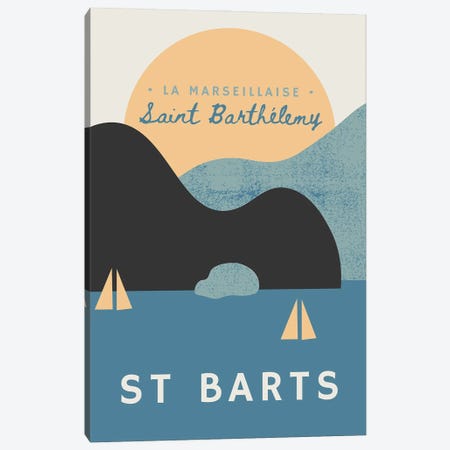 St Barts Nautical Sunset And Yachts Canvas Print #DHV6} by Page Turner Canvas Art