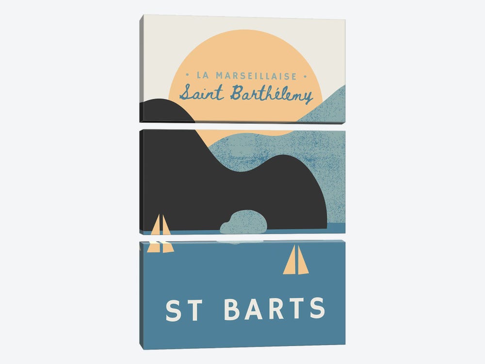 St Barts Nautical Sunset And Yachts by Page Turner 3-piece Canvas Art