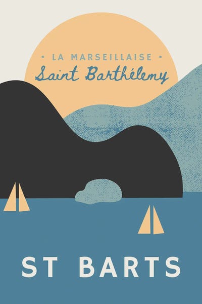 Yachts: St Barts Nautical Sunset And Yachts by Page Turner