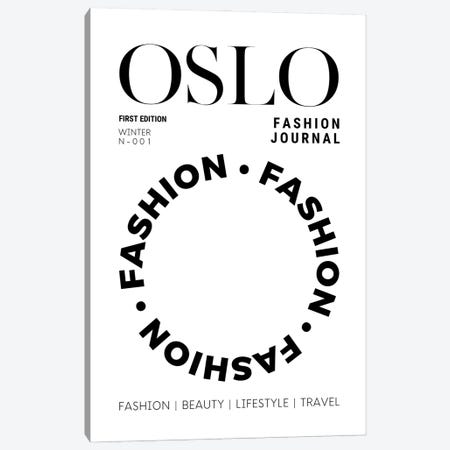 Oslo Fashion Journal Magazine Cover In Black And White Canvas Print #DHV70} by Design Harvest Canvas Print