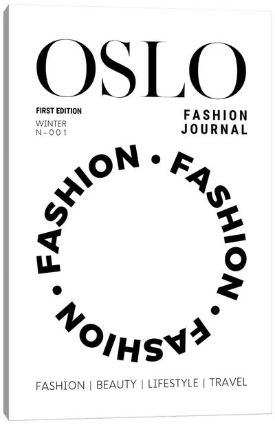 Oslo Fashion Journal Magazine Cover In Black And White Canvas Art Print