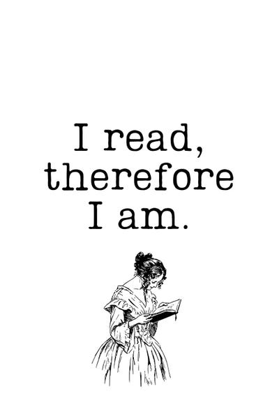 Reading: I Read Therefore I Am Vintage Book Lovers by Page Turner