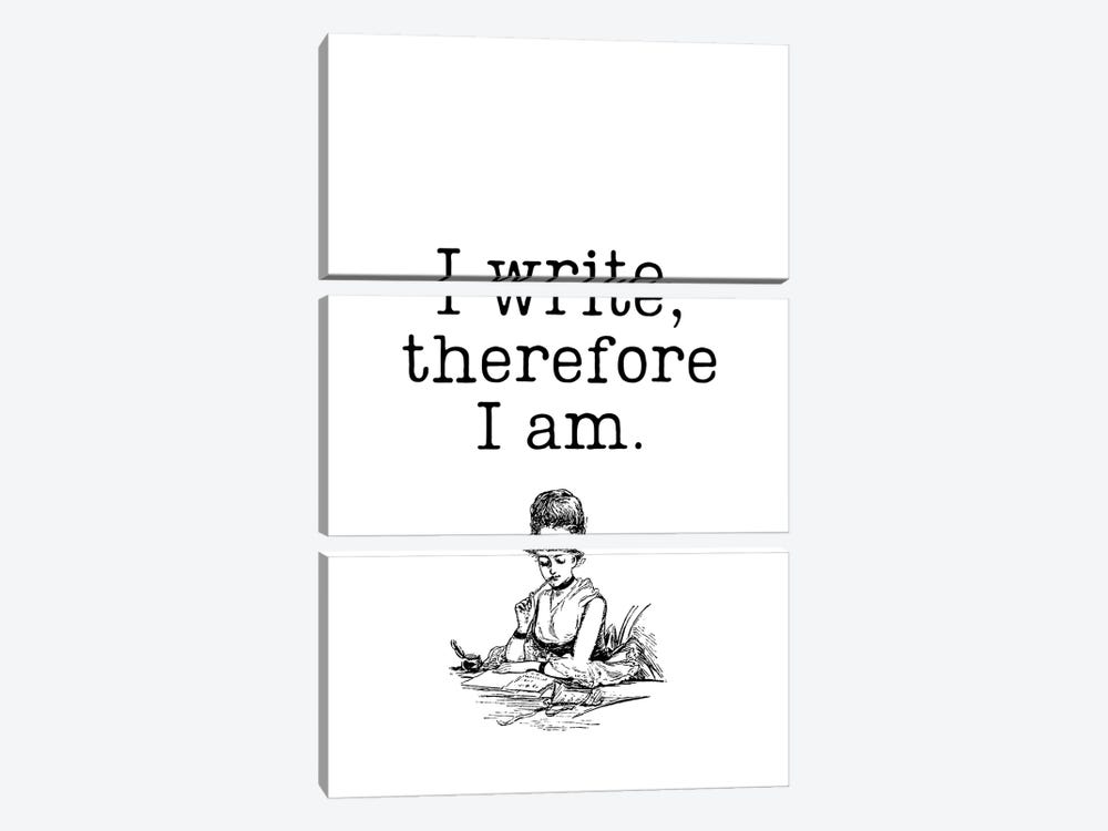 I Write Therefore I Am Vintage Book Lovers by Page Turner 3-piece Canvas Wall Art