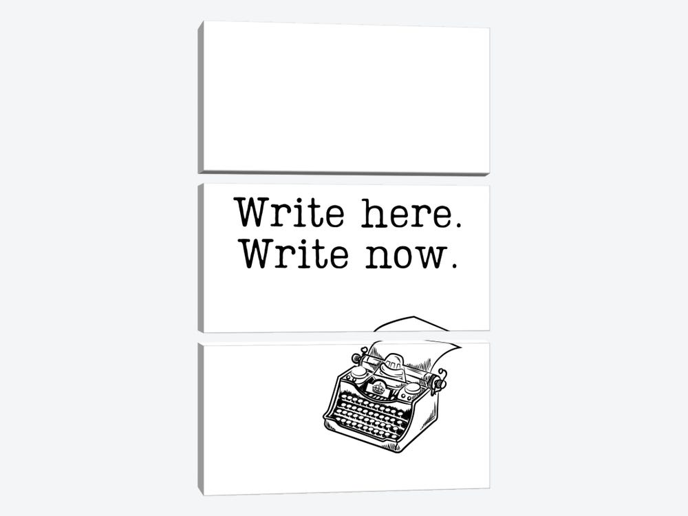 Write Here, Write Now With Vintage Typewriter by Page Turner 3-piece Canvas Print