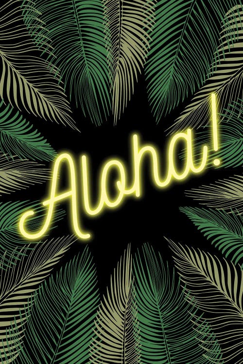 Neon Aloha! Hawaiian Design With Palm Trees