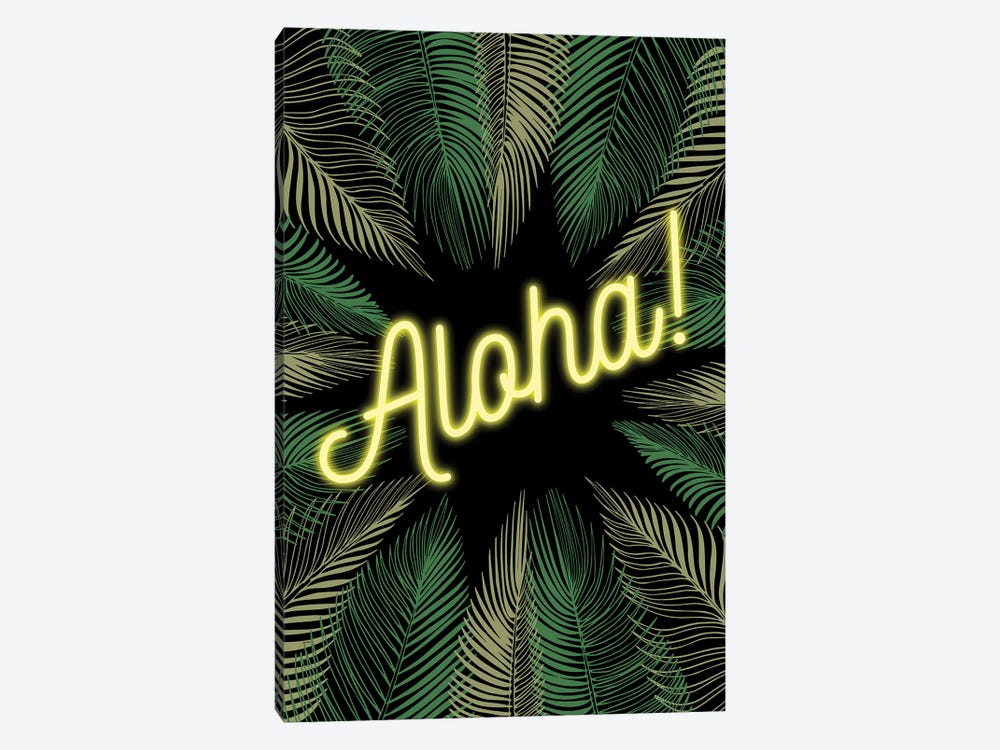 Neon Aloha! Hawaiian Design With Palm Trees by Page Turner 1-piece Canvas Print