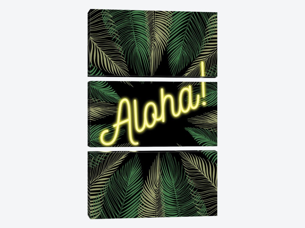 Neon Aloha! Hawaiian Design With Palm Trees by Page Turner 3-piece Art Print