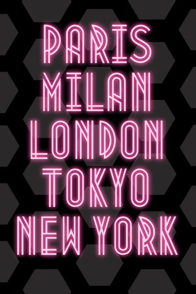 Lombardy: Neon Fashion Capital Cities Paris, Milan, London, Tokyo And New York by Page Turner