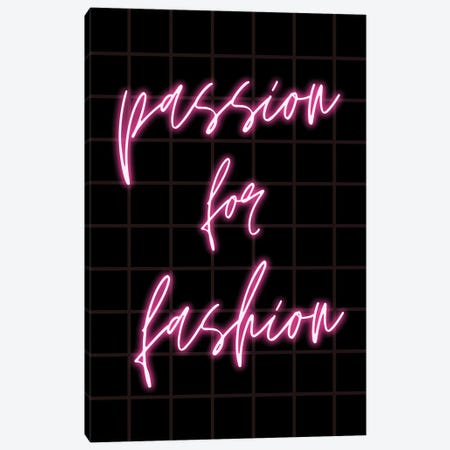 Neon Passion For Fashion Design On Grid Background Canvas Print #DHV85} by Page Turner Canvas Art Print