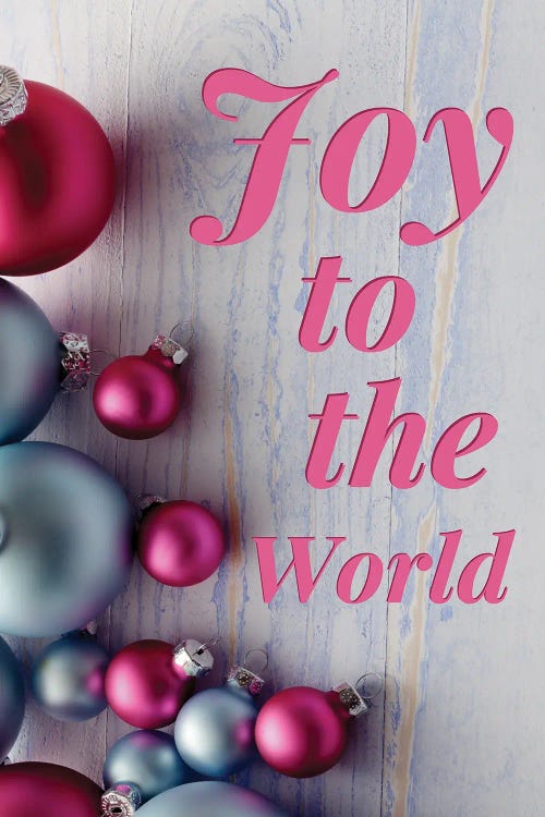 Modern Christmas In Pink - Joy To The World by Page Turner wall art