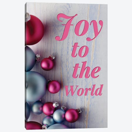 Modern Christmas In Pink - Joy To The World Canvas Print #DHV86} by Design Harvest Canvas Print