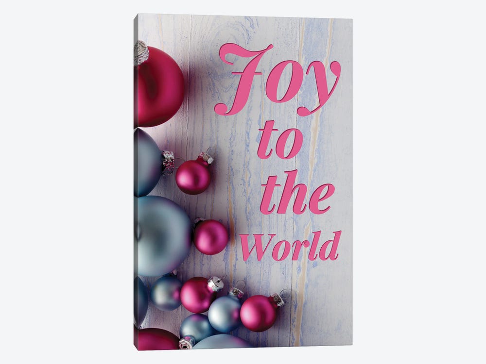 Modern Christmas In Pink - Joy To The World by Page Turner 1-piece Canvas Art Print