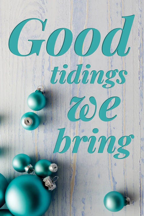 Modern Christmas In Blue - Good Tidings by Page Turner wall art