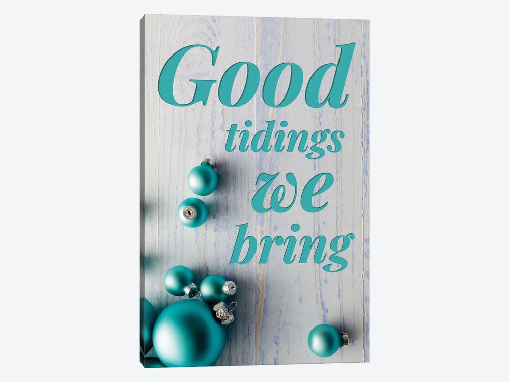 Modern Christmas In Blue - Good Tidings by Page Turner 1-piece Canvas Art Print