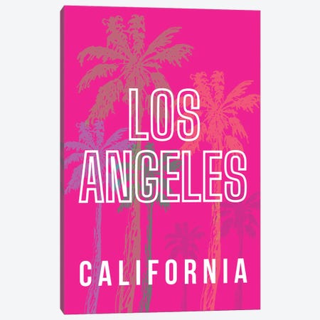 Los Angeles California With Palm Trees Canvas Print #DHV8} by Page Turner Art Print