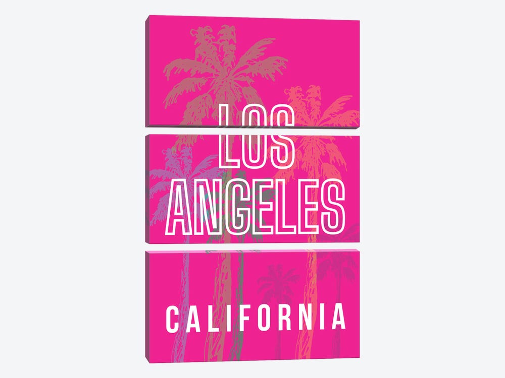 Los Angeles California With Palm Trees by Page Turner 3-piece Canvas Art